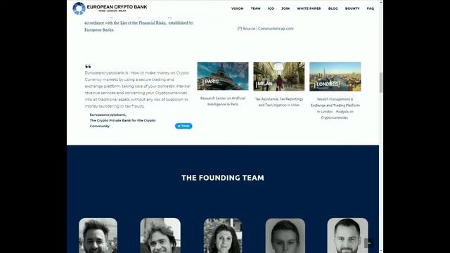 European Crypto Bank обзор ICO проекта 
