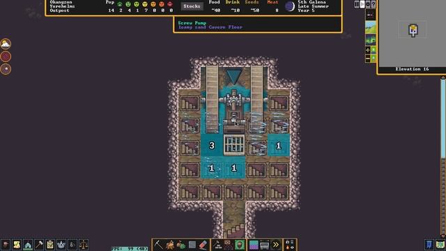 Dwarf Fortress 🍄 Дварфийская душевая 🚿 на лёгком водоносном слое ♒