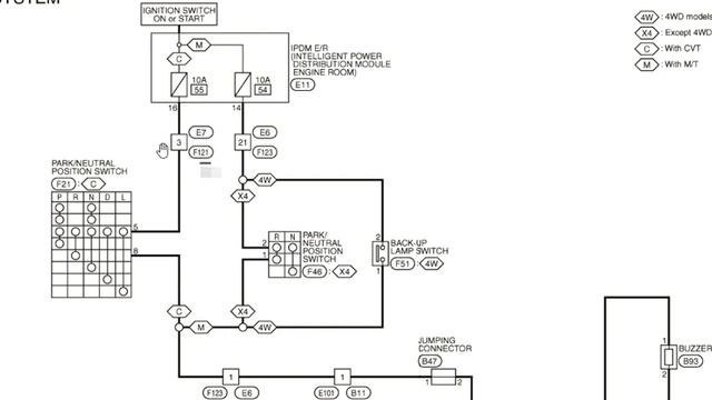 Nissan Qashqai j10 электросхема парктроника
