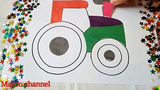 Funny Applique Tractor  Learn Colors Цветная апликация учим цвета на А?