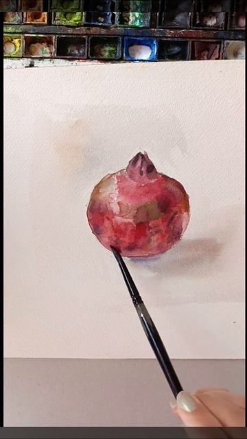 Как нарисовать. Гранат. #Живопись #Акварель #скетчи. #На