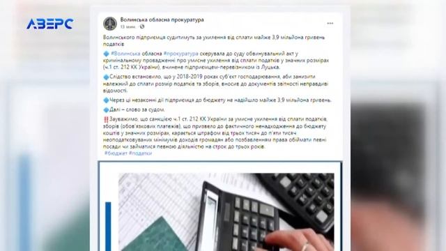 Бюджет недоотримав 3,9 млн грн: на Волині судитимуть пі?