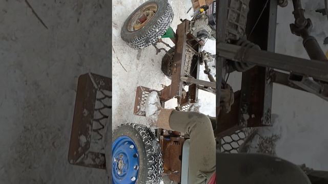 Минитрактор из металлалома! Испытание педали газа!