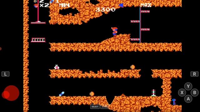 я играю в игру Spelunker про шахтёра на приставке денди теп