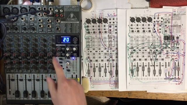 Входы и выходы TR TRS XLR микшера на примере схемы Behringer 1204