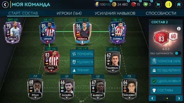 Собрал состав Атлетико Мадрид