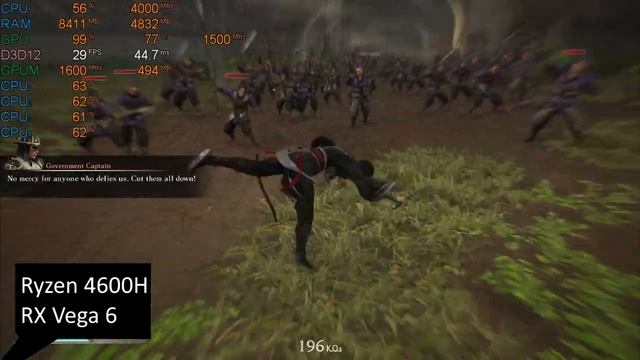 DYNASTY WARRIORS: ORIGINS на ноутбуке (RX Vega 6)