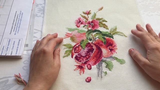 Гранат , готовая вышивка. Плюсы и минусы.