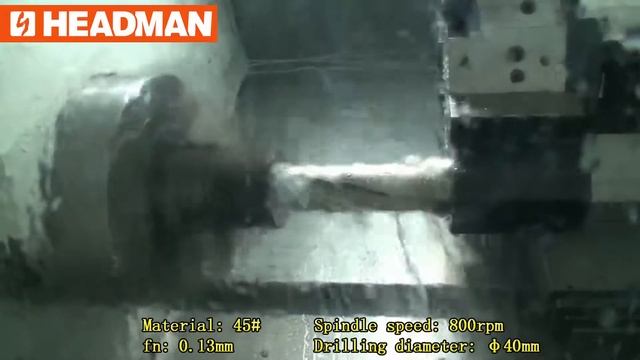 Сверление отверстия Ø40мм на станке Headman T55