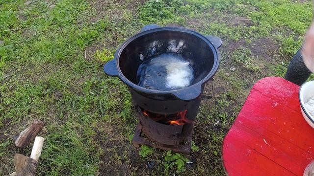 Курочка фри в казане на природе получилось достаточно