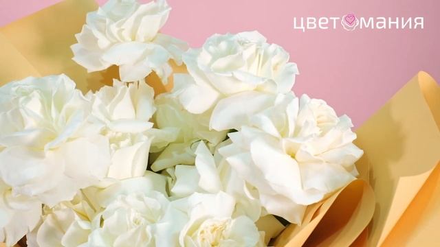 Букет из 15 белых французских роз