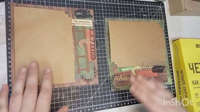 Мастер класс по Армейскому альбому 5 часть/делаем  2 и 3 развороты/ скрапбукинг