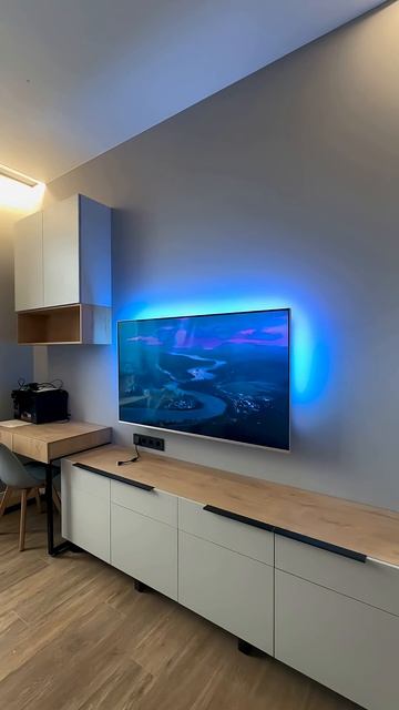 Телевизор Philips 58PUS8507 с подсветкой Ambilight. Подобрал кронштейн и установил на стену. #4ktv