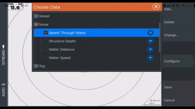PointLite, управление Genesis Live. Настройка скорости на экране эхолота.