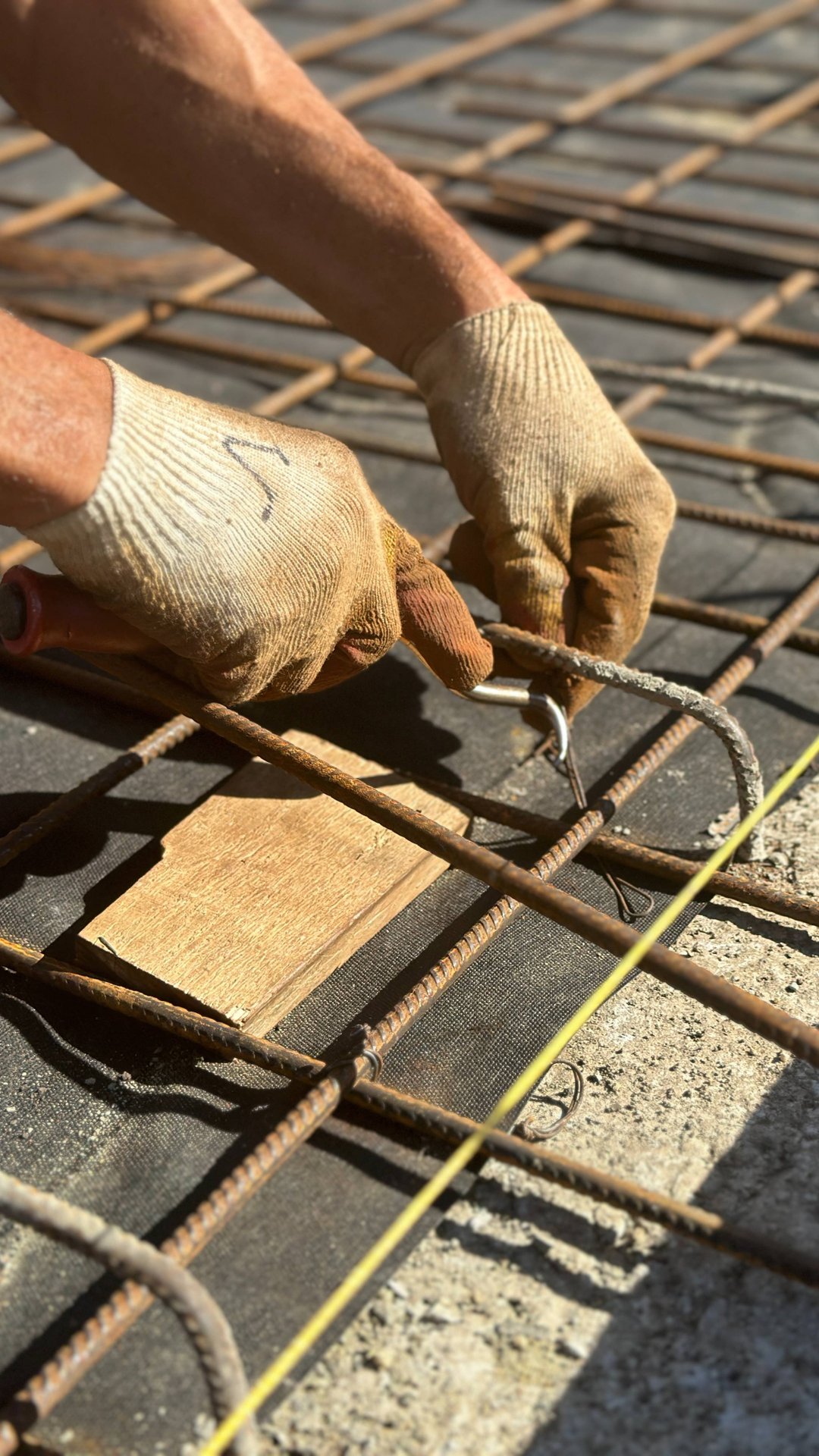 Вязка арматуры под бетонное основание для брусчатки