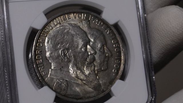 5 марок 1906 Баден NGC MS64