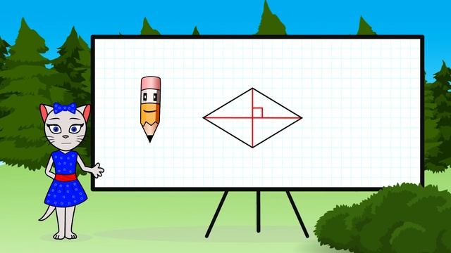 🎓 Геометрия с кисой Алисой. Урок 2.  Изучаем овал, трапецию, параллелограмм и ромб. (0+)