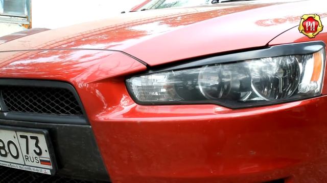 Накладки на фары (реснички) Mitsubishi LancerX (www.russ-artel.ru)