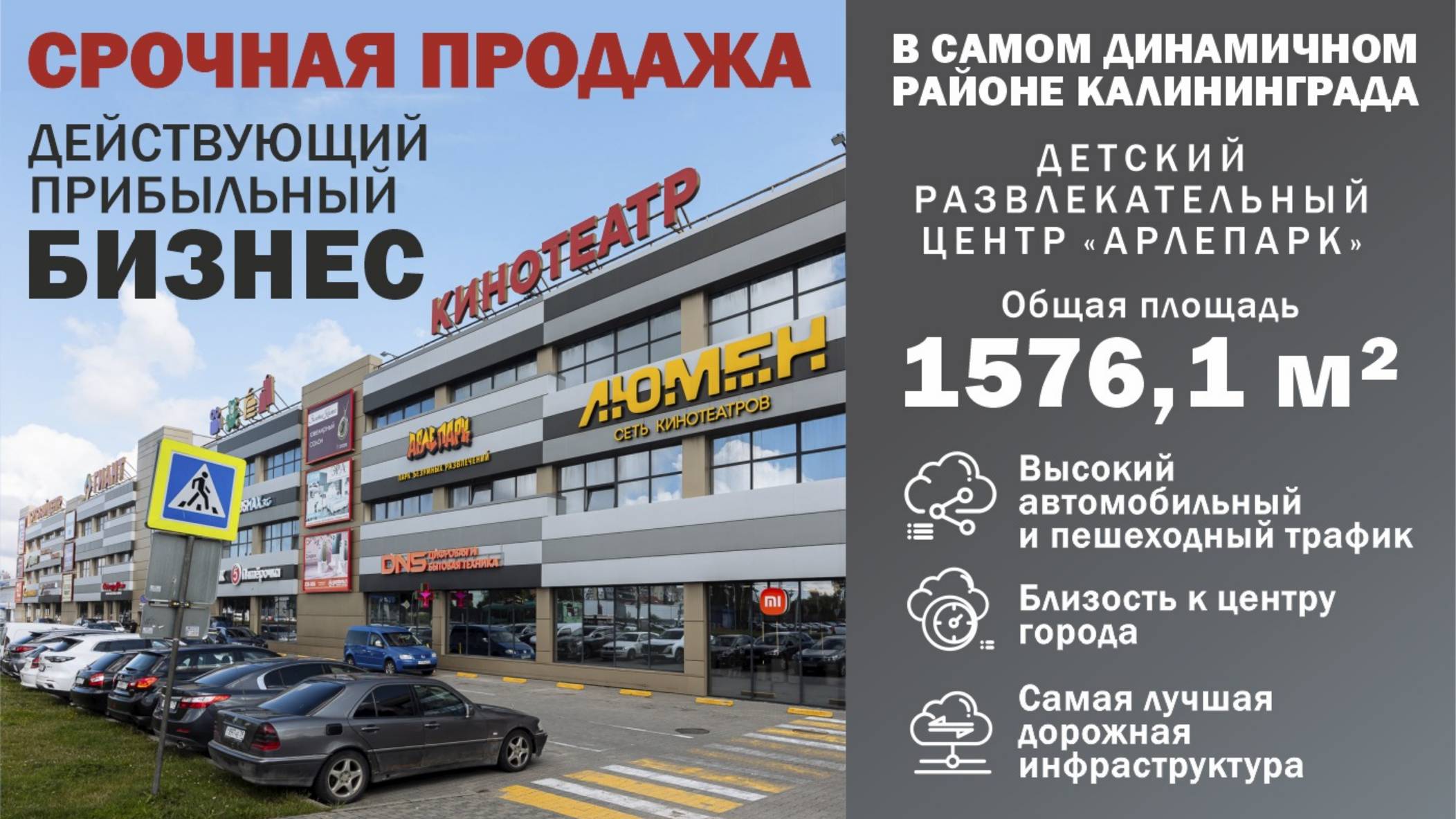 Продажа готового бизнеса детский развлекательный центр Арлепарк Калининград