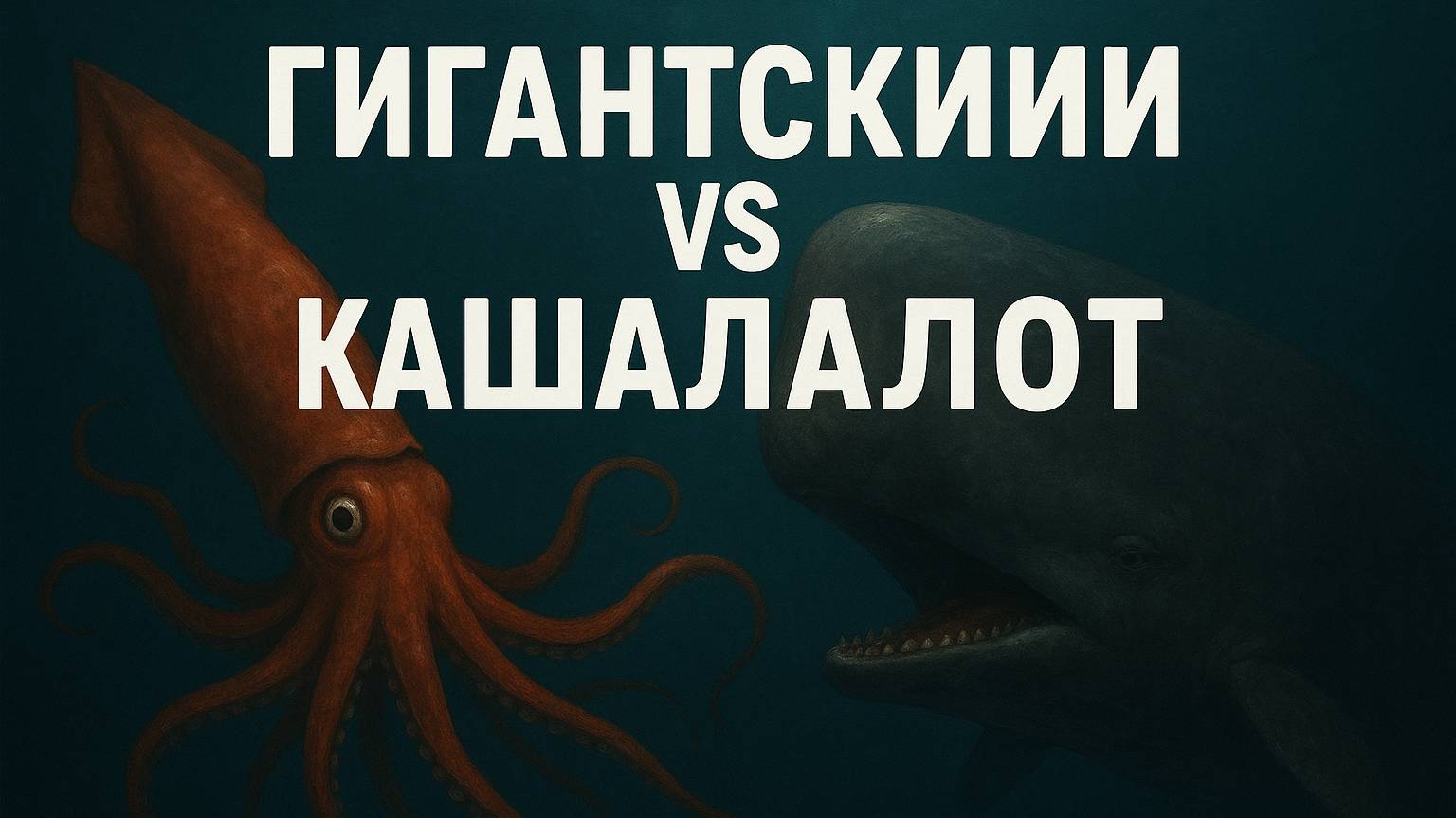 Гигансткий кальмар против Кашалота