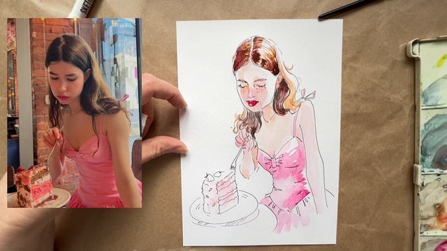 Девушка с тортиком