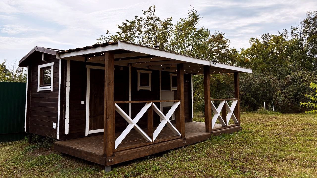 Баня из Бруса с Террасой