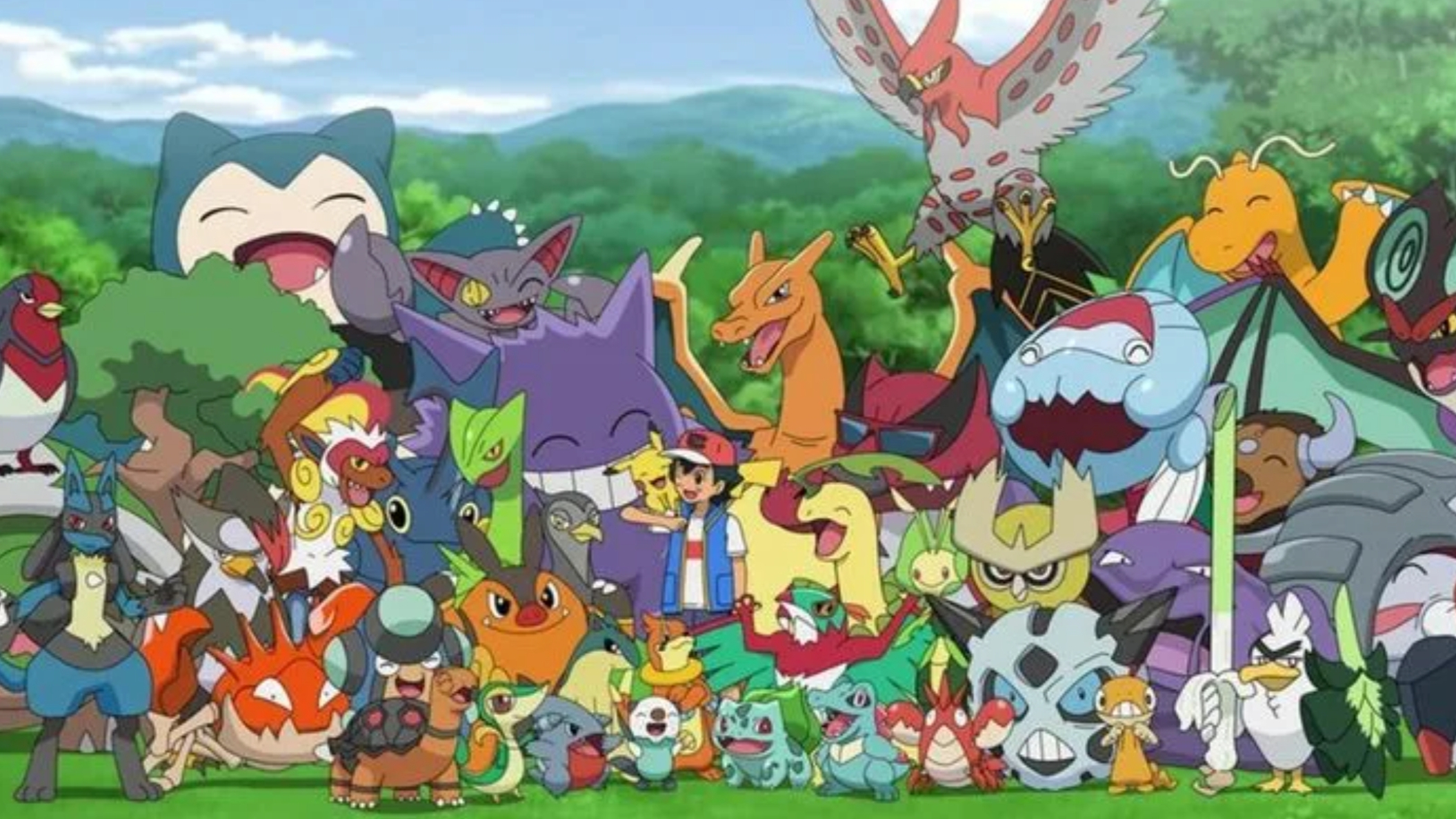 1000 покемонов сражаются.