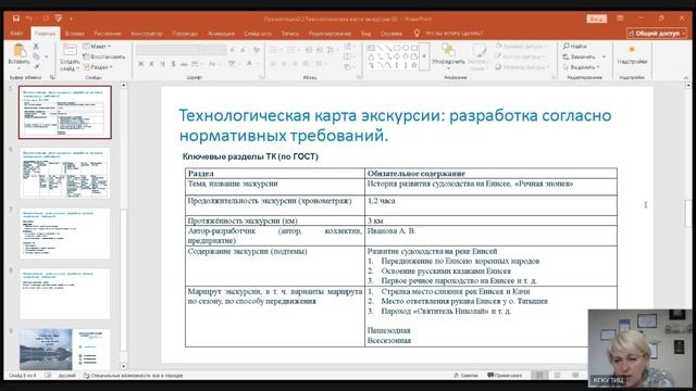 Лекция 5 Технологическая карта экскурсии