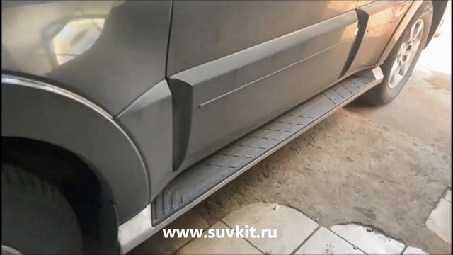 Защита бампера на Mitsubishi Pajero 4