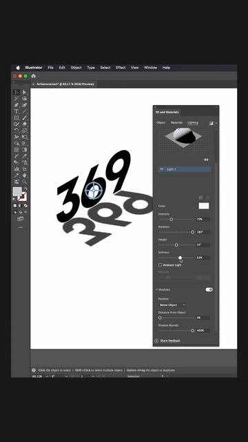 Работа с тенью в 3D (Illustrator)