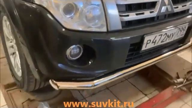 Защита переднего бампера Mitsubishi Pajero IV