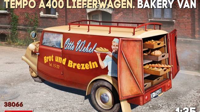 Распаковка MiniArt 1/35 38066 Tempo A400 Lieferwagen Bakery Van