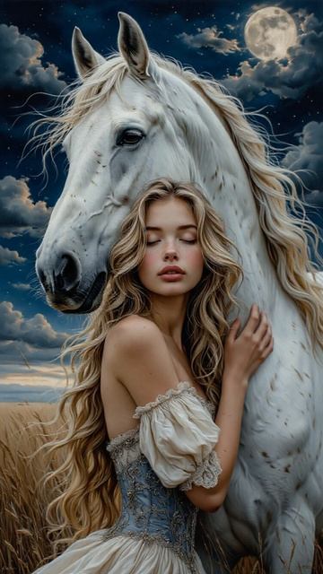 #девушка #лошадь #красиво #нейросеть #нейросетьрисует #арт #aiart #творчество #творю