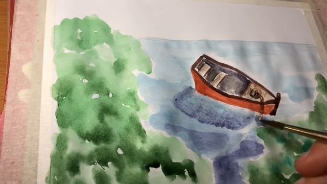 Просто рисуем /Пейзаж/АРТ/речка/море/кусты