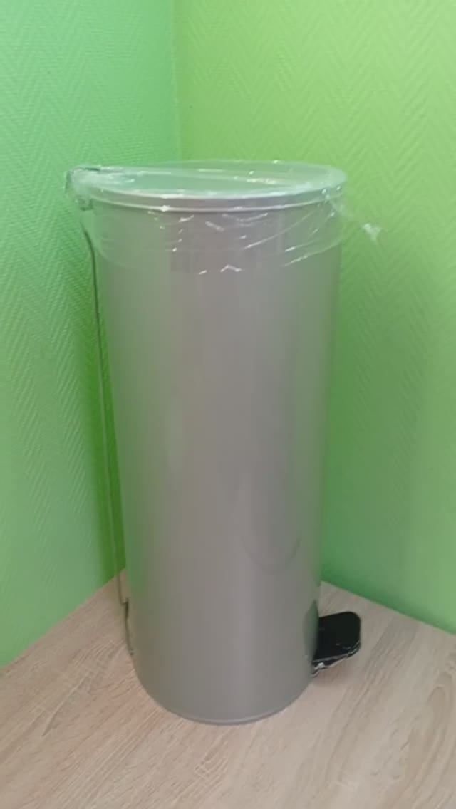 Урна с педалью металлическая серая 30л. D=25, H=60см TIT арт 30111