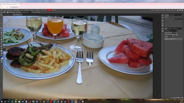 Photopea - Использование Лечащей кисти и штампа (KG21-lab02-ps-vilki). Фрагмент лабораторной работы