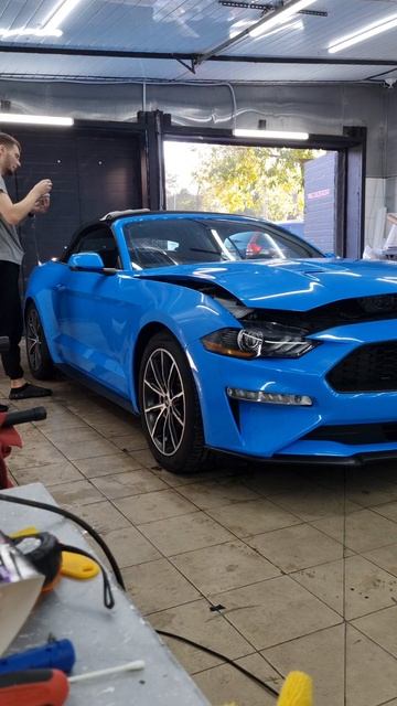 Полировка и керамика на кузов автомобиля мустанг