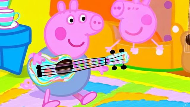 Свинка Пеппа играет на укулеле (Qwen Chat) AI
