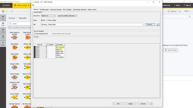 KNIME. Value Lookup Node. Объединение таблиц с помощью поиска значений.