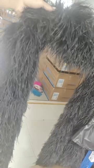 Толстые боа из перьев страуса, 25 слойные, 2 метра, 1 шт. - Черные