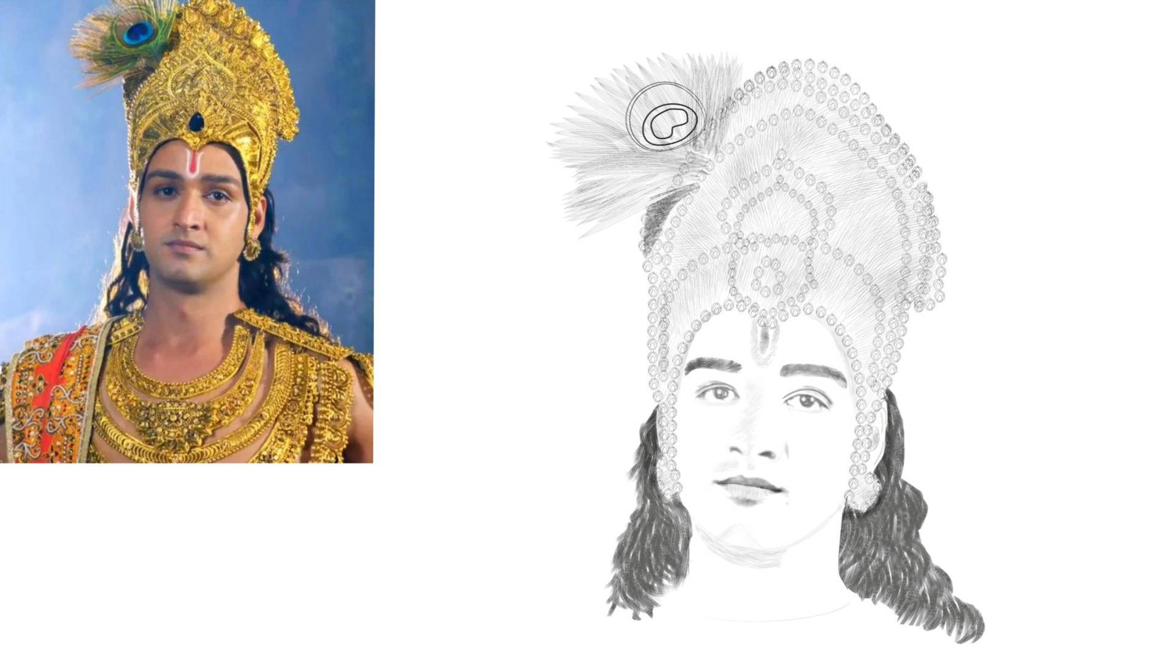 Krishna((Saurabh Raaj Jain) - карандашный портрет