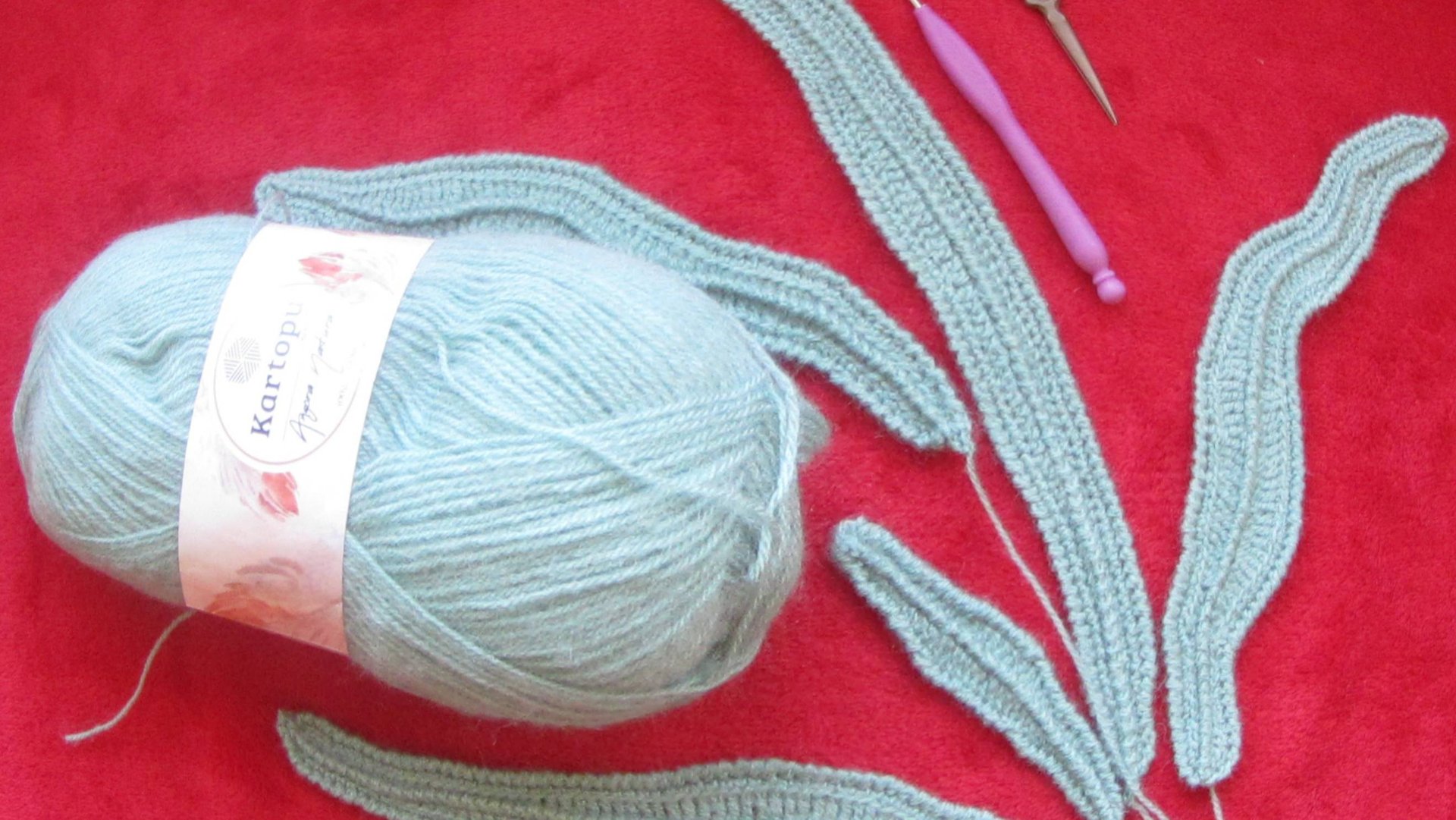 Мой новый проект. Лист из шерсти. Вяжем вместе ирландское кружево