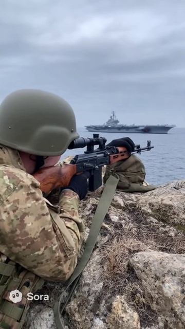 СВД против США Авианосец \ Это видео - нейросеть Sora