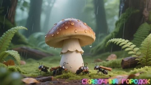 Весёлые животные в дождливом лесу 🌳🍄 Анимация для детей 👼