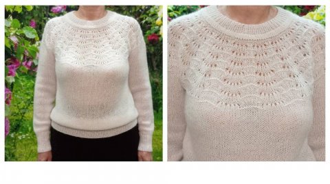 Кофточка из пряжи Alize angora gold simli. Готовая работа.