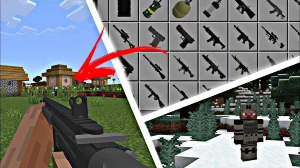 выживание в майнкрафт! с модом на оружее