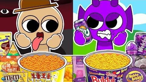 Tunner Vs Durple Convenience Store Food Mukbang _ Incredibox Sprunki Animation