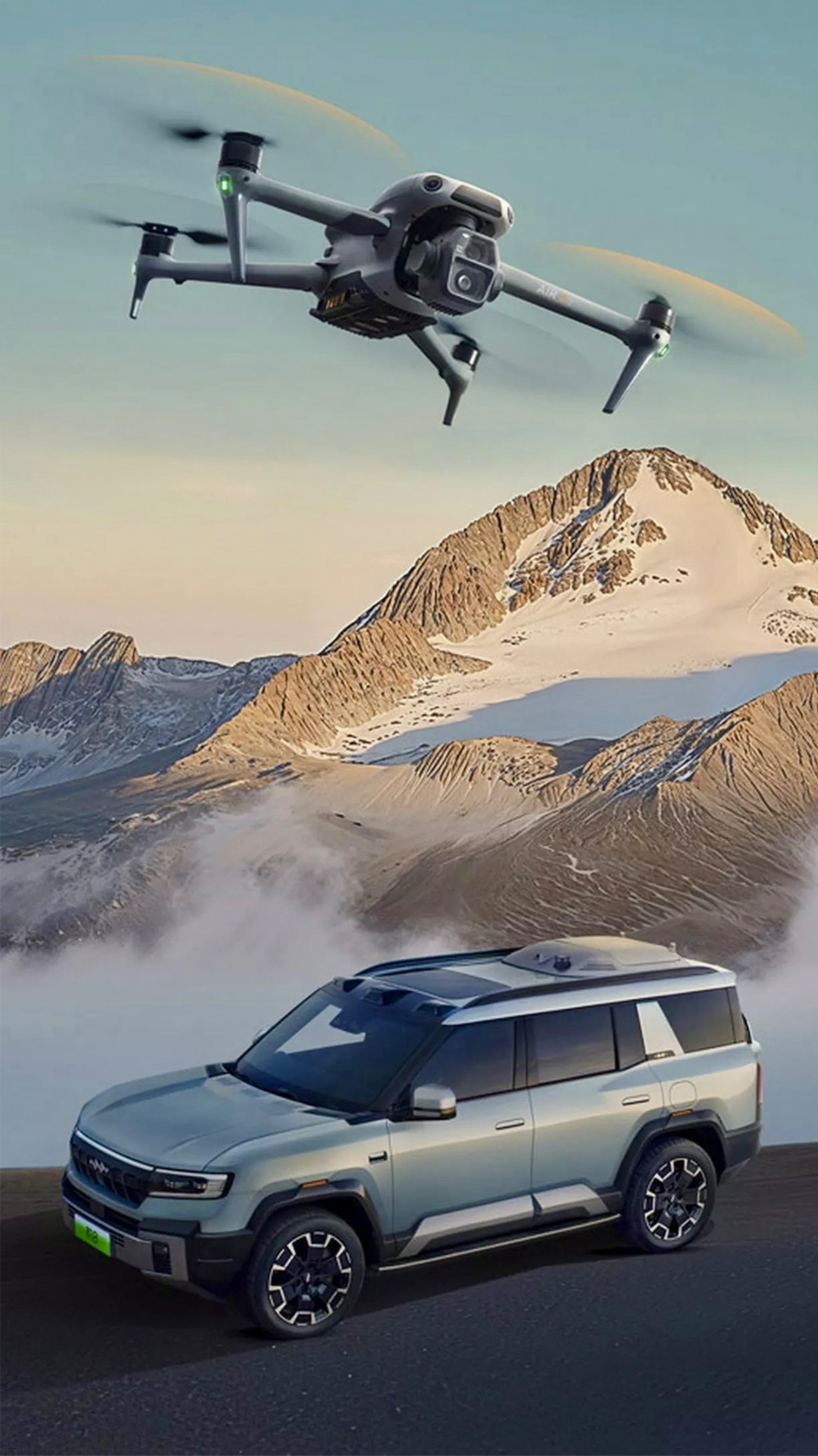 Коптер DJI на крыше BYD