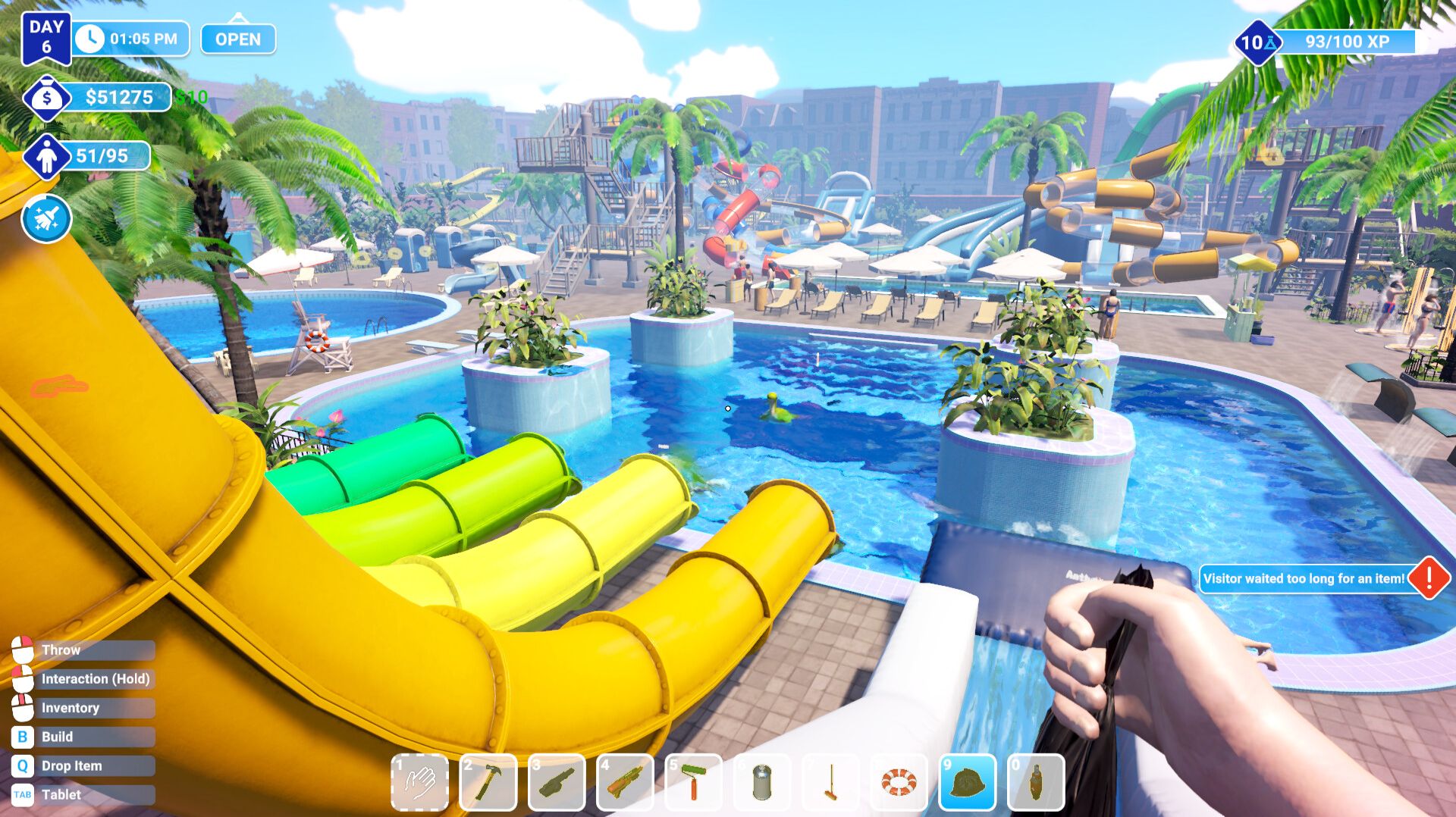 расширяю аквапарк  WaterparkSimulator