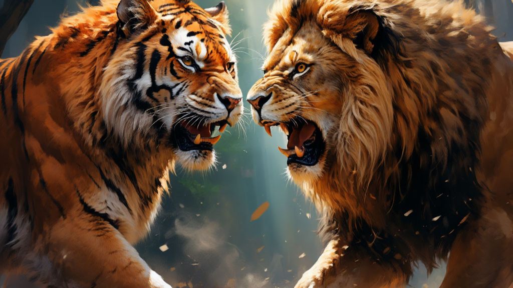 тигр против льва кто победит